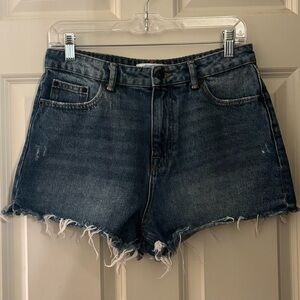 Zara High Waisted 100% Cotton Denim Cutoff Shorts, Size 6